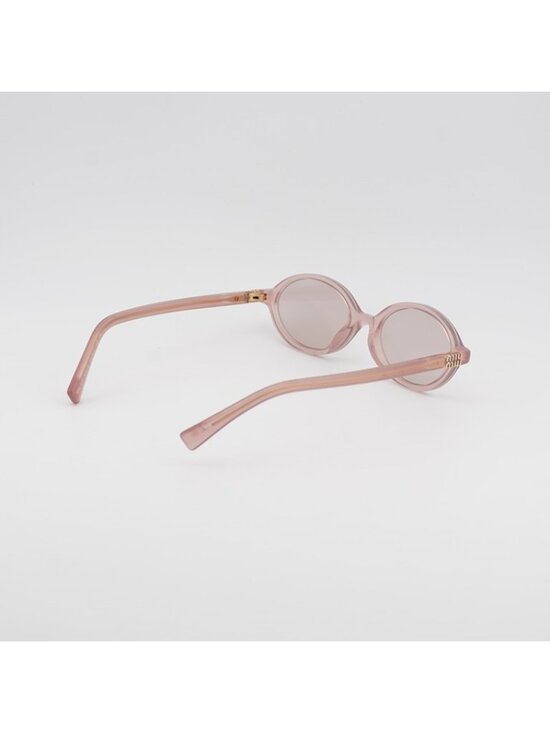 Miu Miu MU04ZS 20I60V Sunglasses Opaline Pink Oval Frame, Pink Lenses main image 6